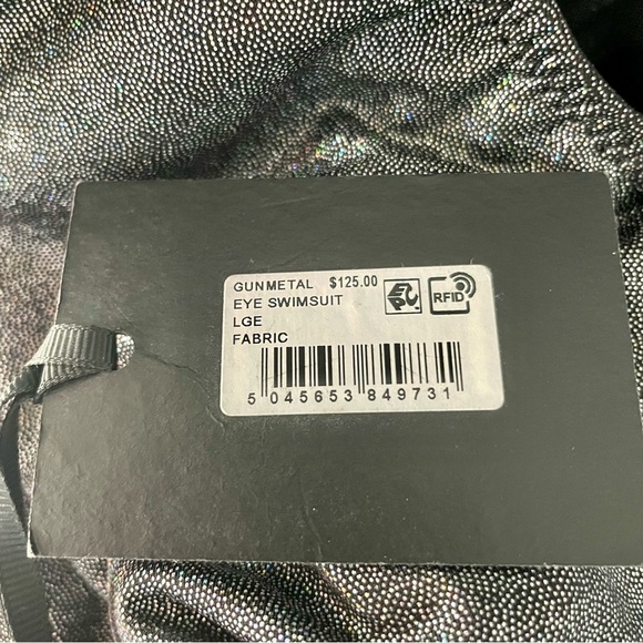 Kurt Geiger Eye Gunmetal Metallic One-Piece Swimsuit size large NWT - Picture 8 of 14